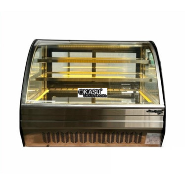 tu mat trung bay banh kem mini kinh cong snow village gb-120 0.9m hinh 1