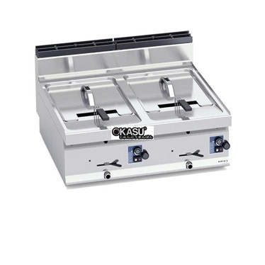 bep chien gas (dat tren ban) - hai bon chien 10+10l gl10+10b hinh 1