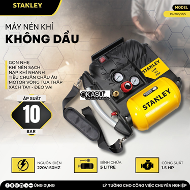may nen khi khong dau 5l stanley dn200/10/5  hinh 1