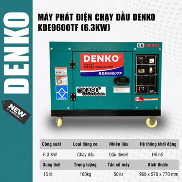 may phat dien chay dau denko - kde9600tf (6.3kw) hinh 1