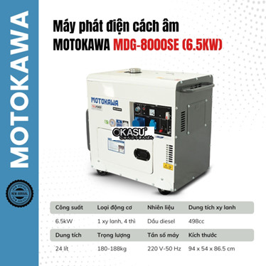 may phat dien chay dau motokawa - mdg8000se (6.5kw) hinh 1