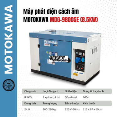 may phat dien chay dau motokawa - mdg9800se (8.5kw) hinh 1