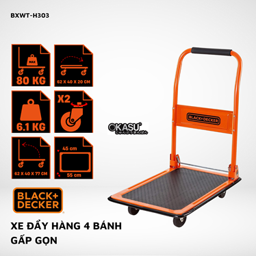 xe day hang 4 banh black and decker h303 – tai trong 80/100kg  hinh 1