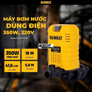may bom nuoc dung dien 220v, 350w dewalt dxvpa301 hinh 1