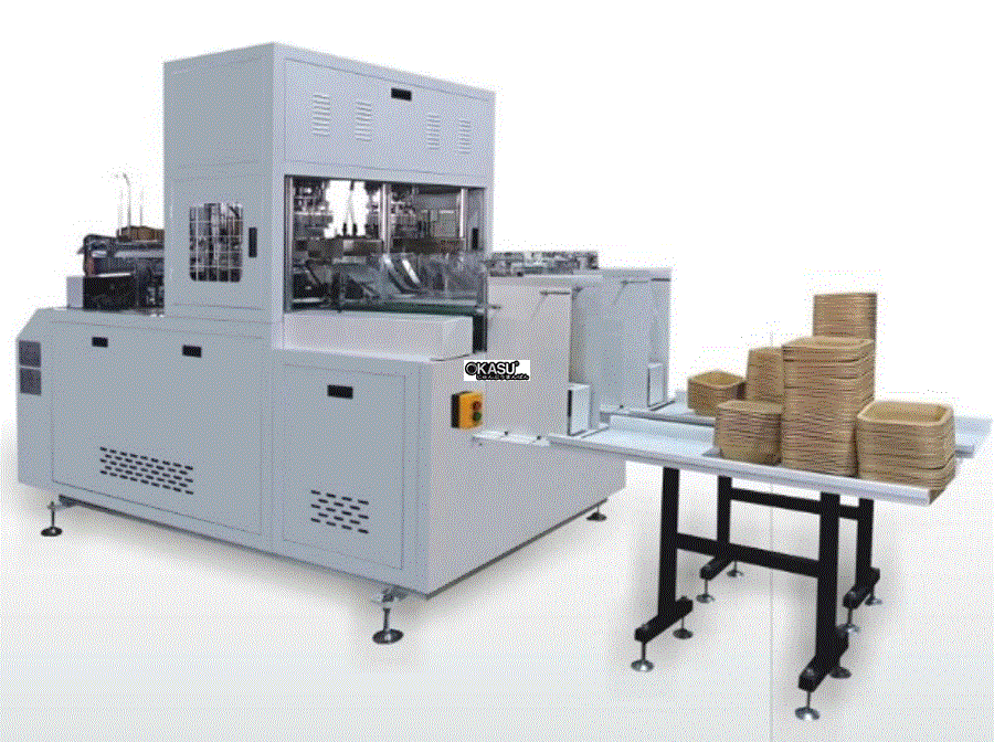 Máy làm khay giấy đựng đồ ăn 2 trạm CWJA-M4 