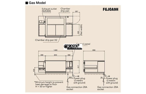lo nuong chay gas fujimark fgjoa9h hinh 2