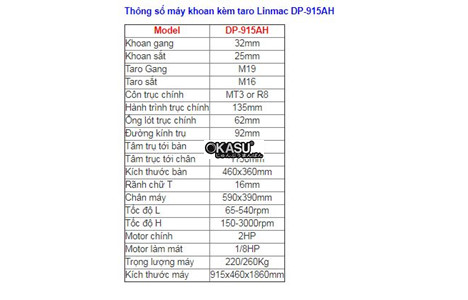 may khoan kem taro dp-915ah hinh 2