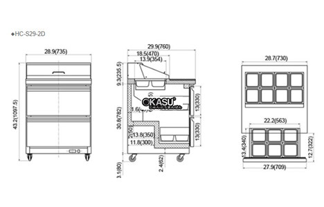 ban mat chuan bi salad, sandwich firscool hc-s29-2d hinh 3