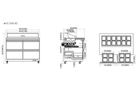 ban mat chuan bi salad, sandwich hc-s48-4d hinh 3