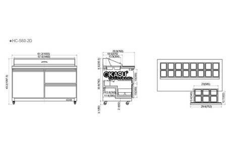 ban mat chuan bi salad, sandwich hc-s60-2d hinh 3