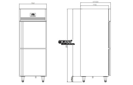  tu mat 2 canh inox kolner nkc0.6l2wgn (lam lanh quat gio) hinh 2