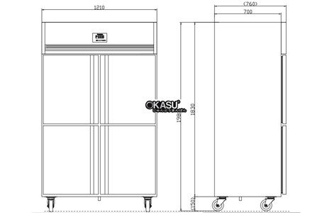 tu dong mat 4 canh inox kolner nkcd1.0l4w (lanh quat gio) hinh 2