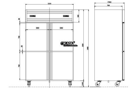 tu dong mat 4 canh inox kolner kcd1.0l4 (lam lanh truc tiep) hinh 2