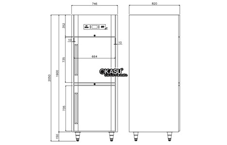  tu mat 2 canh inox kolner k1n-ec (lam lanh quat gio) hinh 2