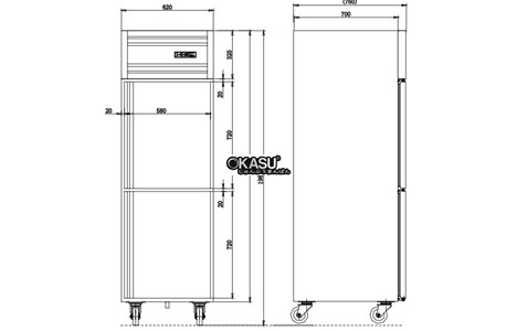 tu mat 2 canh inox kolner kc0.5l2w (lam lanh quat gio) hinh 2