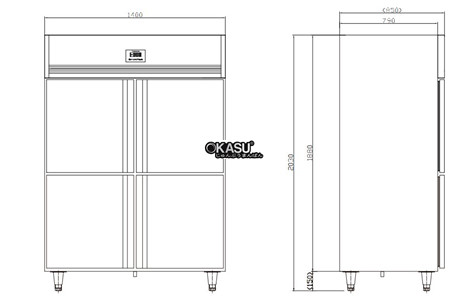 tu mat 4 canh inox kolner nkc1.0l4 (lanh truc tiep) hinh 2