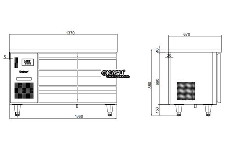 ban mat 4 ngan keo inox kolner bn14-xd4 (lam lanh quat gio) hinh 2