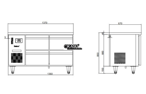  ban mat 6 ngan keo inox kolner bn14-xd6 (lam lanh quat gio) hinh 2