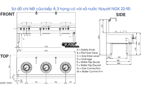 bep a 3 hong co voi xa nuoc nayati ngk 22-90 hinh 2