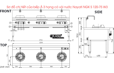 bep a 3 hong co voi nuoc nayati ngk s 120-75 w3 hinh 3