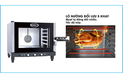 lo nuong cong nghiep unox 5 khay xv-393  hinh 2