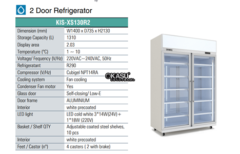 tu mat 2 canh kistem kis-xs130r2 hinh 2