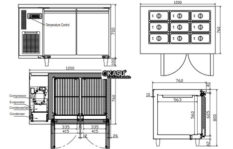 ban mat salad 2 canh hisakage cs-120p hinh 2
