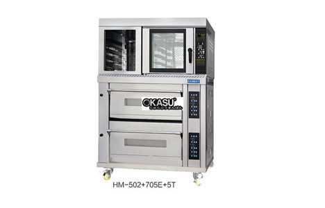 lo nuong dien 2 tang 4 khay + lo nuong doi luu dien 5 khay homat hm-502+705e+5t hinh 2