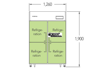 tu mat 4 canh inox everzen uds-45rir hinh 3