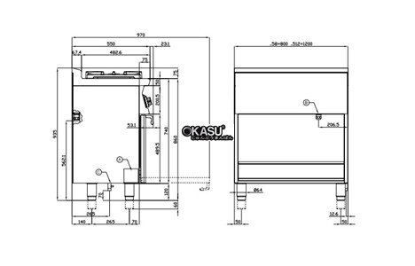 bep au 2 dau dot dung gas va lo nuong gas lotus cf2-58g hinh 3