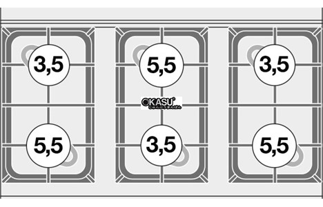bep au 6 dau dot dung gas va lo nuong dien (cua kinh) lotus cf6-610gem hinh 2