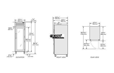 tu lanh cua xoay reach-in glass voi chat lam lanh hydrocarbon true stg1r-1g-hc hinh 2