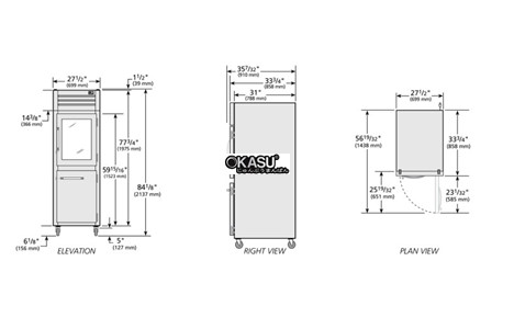 tu lanh cua xoay ket hop reach-in voi chat lam lanh hydrocarbon true stg1r-1hg/1hs-hc hinh 2