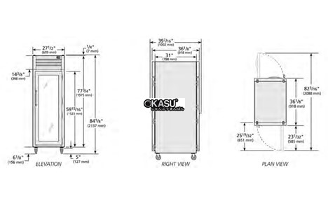tu lanh cua xoay phia truoc bang kinh/phia sau chac chan voi chat lam lanh hydrocarbon true stg1rpt-1g-1s-hc hinh 2