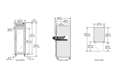 tu lanh cua xoay reach-in glass true str1r-1g-hc hinh 2