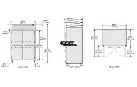 tu lanh cua xoay ran reach-in true sta2r-4hs-hc hinh 2