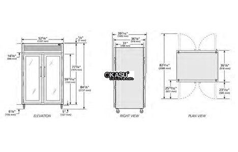 tu lanh cua xoay mat truoc bang kinh/mat sau bang kinh pass-thru true sta2rpt-2g-2g-hc hinh 2