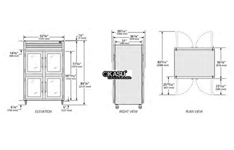 tu lanh cua xoay nua truoc/sau bang kinh pass-thru true sta2rpt-4hg-2g-hc hinh 2