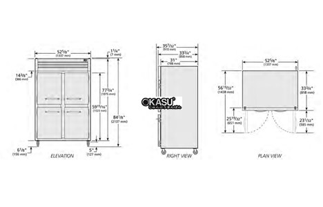 tu lanh cua xoay nua truoc/cua kinh phia sau ket hop pass-thru true stg2rpt-2hg/2hs-2g-hc hinh 2
