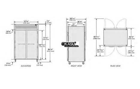 tu lanh cua xoay phia truoc/sau bang kinh pass-thru true stg2rpt-2s-2g-hc hinh 2