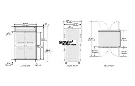 tu lanh cua xoay nua truoc chac chan/sau bang kinh pass-thru true stg2rpt-4hs-2g-hc hinh 2