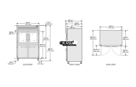 tu lanh cua xoay ket hop reach-in true str2r-2hg/2hs-hc hinh 2
