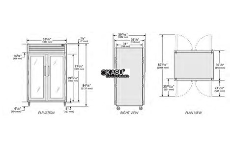 tu lanh cua xoay mat truoc bang kinh/mat sau bang kinh pass-thru true str2rpt-2g-2g-hc hinh 2