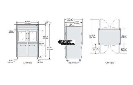 tu lanh ket hop nua phia truoc/cua xoay dac phia sau pass-thru true str2rpt-2hg/2hs-2s-hc hinh 2