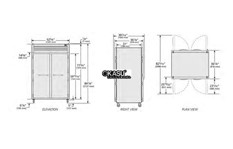 tu lanh cua xoay phia truoc/sau dang ran pass-thru true str2rpt-2s-2s-hc hinh 2