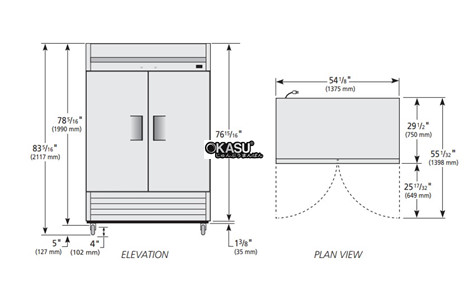 tu lanh cua xoay ran reach-in true t-49-hc hinh 2