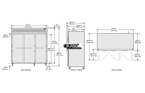 tu lanh cua xoay dac reach-in true stg3r-3s-hc hinh 2