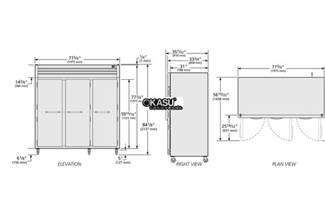 tu lanh cua xoay dac reach-in true str3r-3s hinh 2