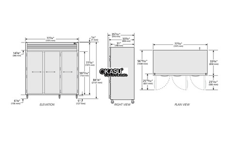 tu dong cua xoay dac reach-in true sta3f-3s-hc hinh 2