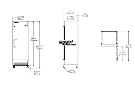 tu dong flex temp cua xoay ran reach-in true t-19f-flx-hc hinh 2